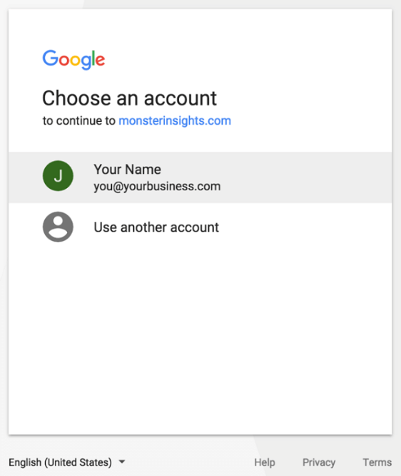 Choose Account
