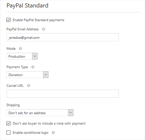 PayPal Settings