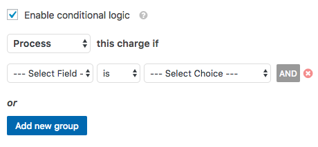 Conditional logic settings in WPForms PayPal addon
