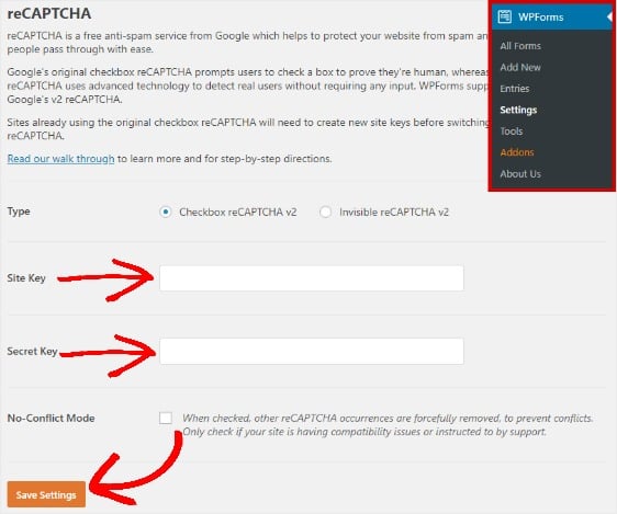 Avoid Spam Messages Using WPForms & reCAPTCHA [Easily!] 9
