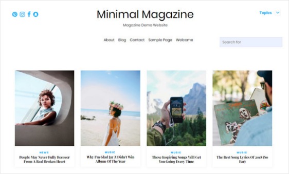 Minimal magazine theme design