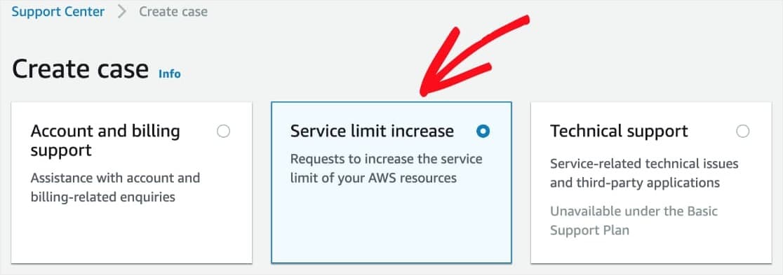 service limit increase aws