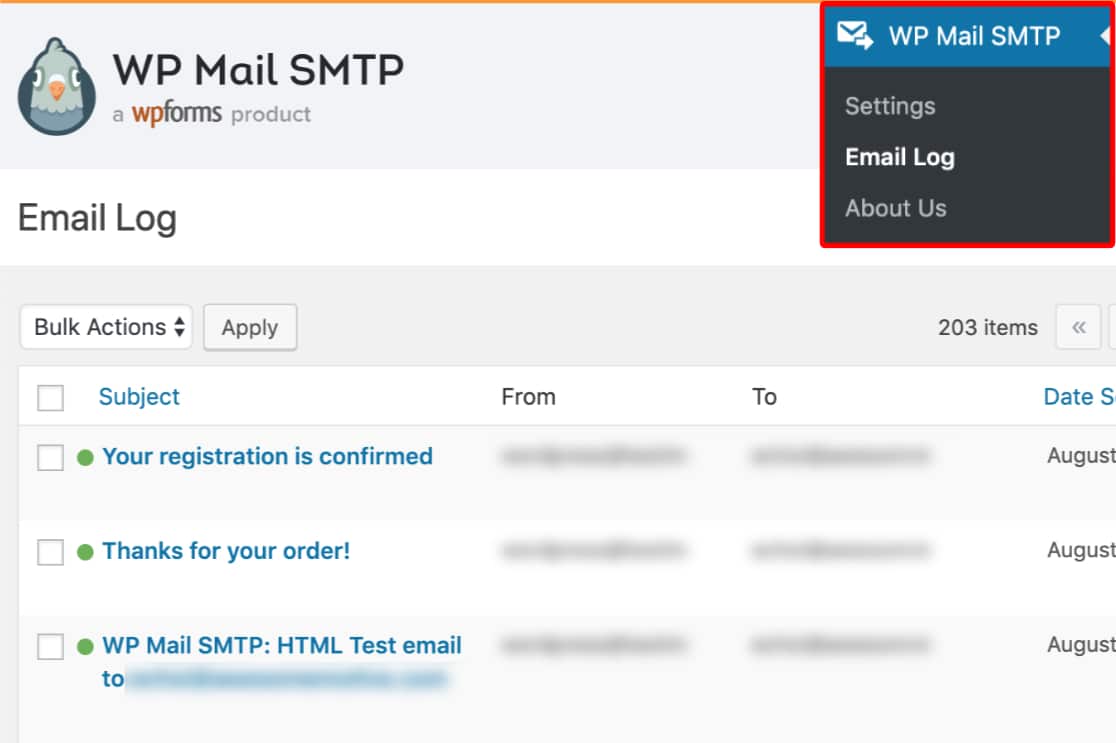 WP Mail SMTP Email Logs