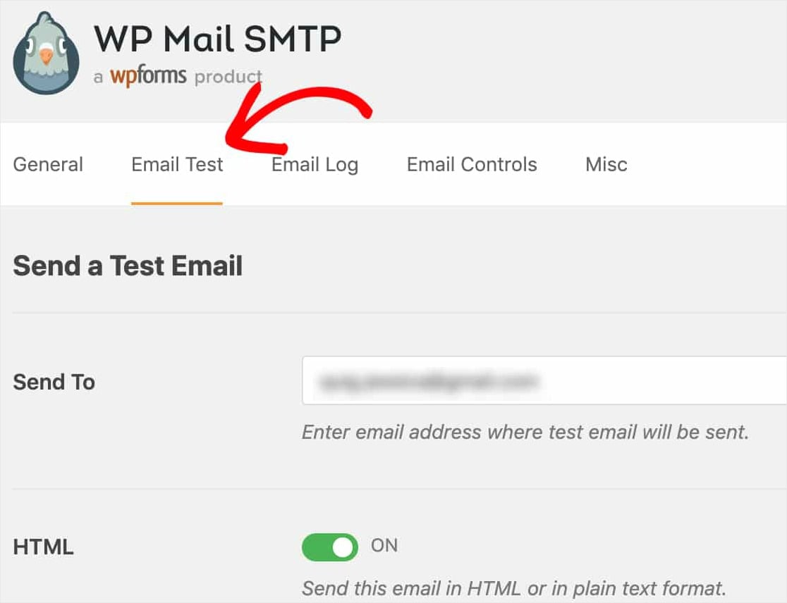 wp mail smtp send test